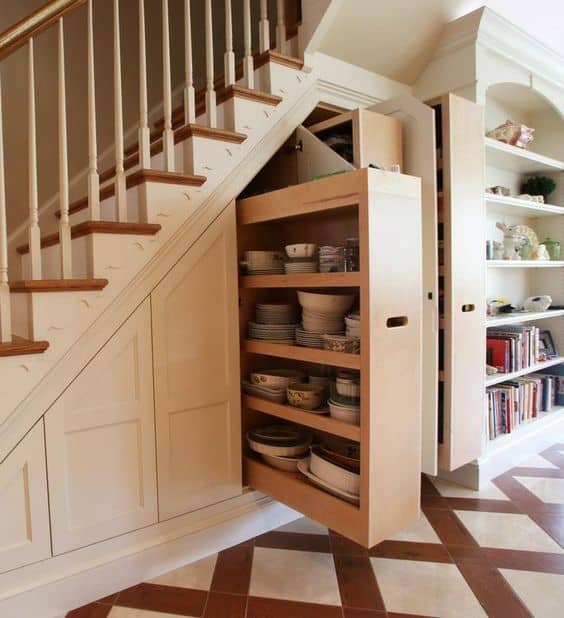Use the space underneath your stairwell for clever storage